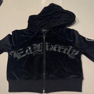 Ed Hardy Black Cropped Hoodie